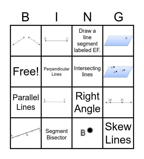 Identifying Geometry Bingo Card
