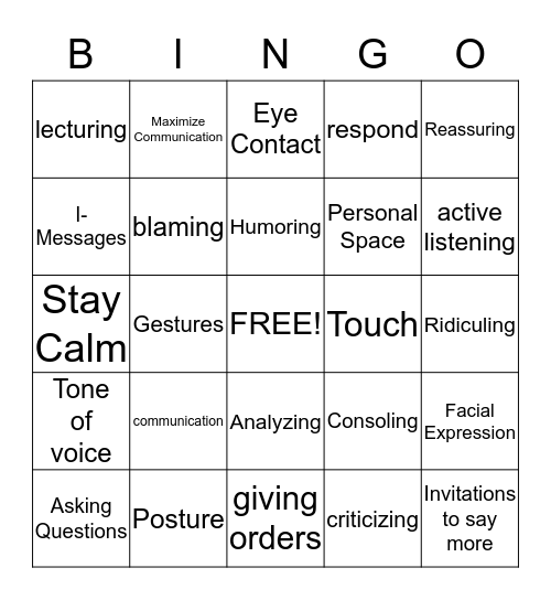 Parenting Bingo Card