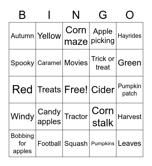 FALL Bingo Card