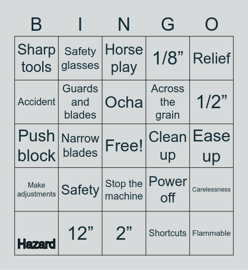 Construction Bingo Card
