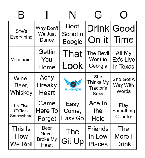 Now Ain't That Country Too Bingo Card