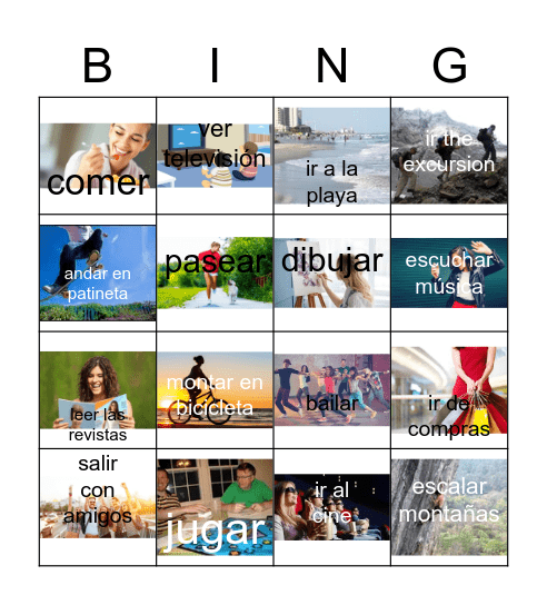 Los pasatiempos Bingo Card