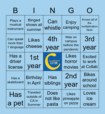 Collaborate Bingo! Bingo Card