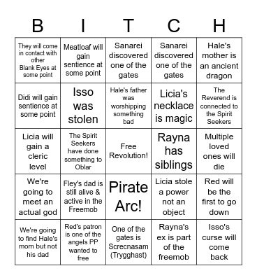 Surging Revolution Bingo Card