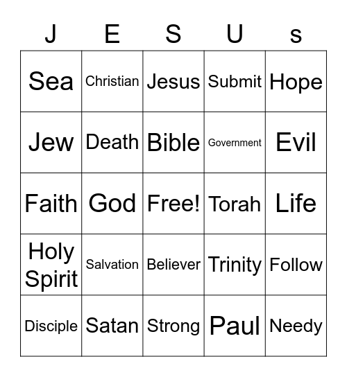 Acts 27:13-24 Bingo Card
