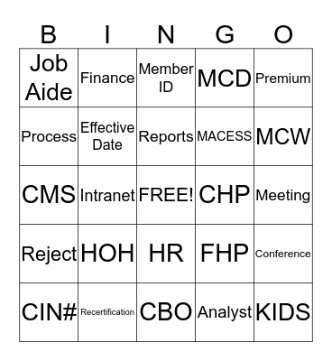 ENROLLMENT / BILLING CHRISTMAS PARTY  Bingo Card