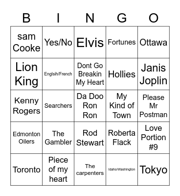 Sept 21 Bingo Game 7 Bingo Card