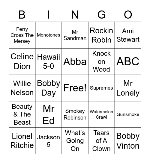 Sept 21 Bingo Game 8 Bingo Card