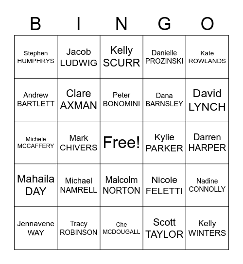 Teacher Bingo Card