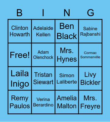 Fabulous 4th Graders! Bingo Card