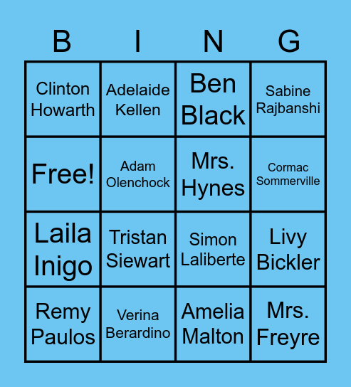 Fabulous 4th Graders! Bingo Card