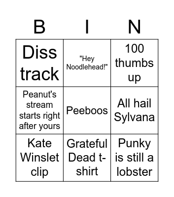 Only goof stuff Bingo Card