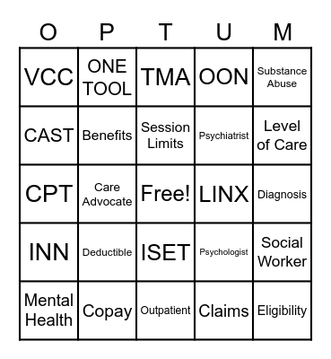 OPTUM BINGO Card