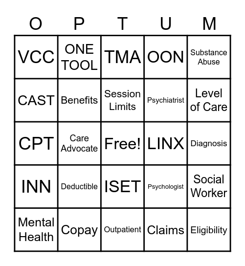 OPTUM BINGO Card