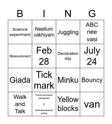 All about Eureka School! Bingo Card
