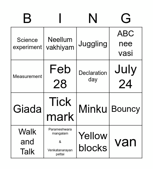 All about Eureka School! Bingo Card