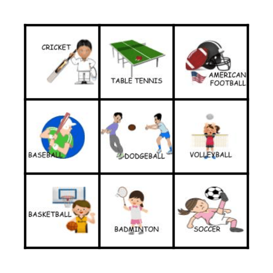 SPORTS BINGO! Bingo Card