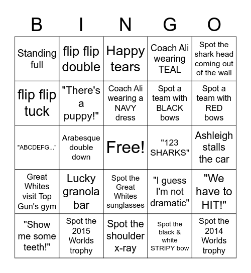 Cheer Squad - Episode One BINGO Card