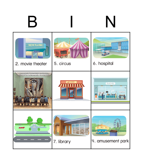 Places Bingo Card