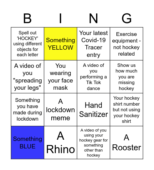 Lockdown Bingo - Roskill Eden Bingo Card