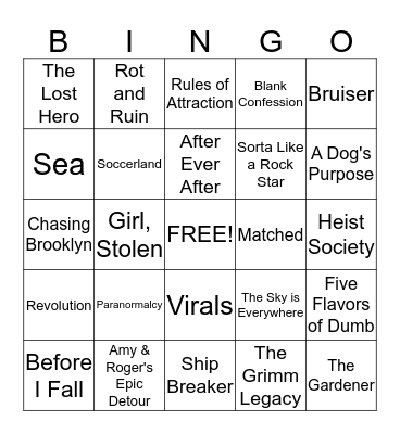 Nominee Bingo Card