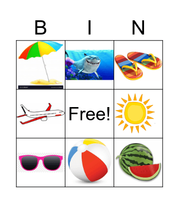 Summer Holiday Bingo Card