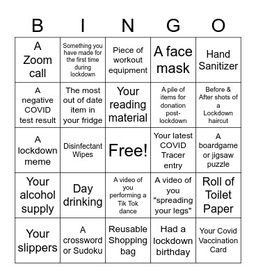 BUBBLE BINGO Card