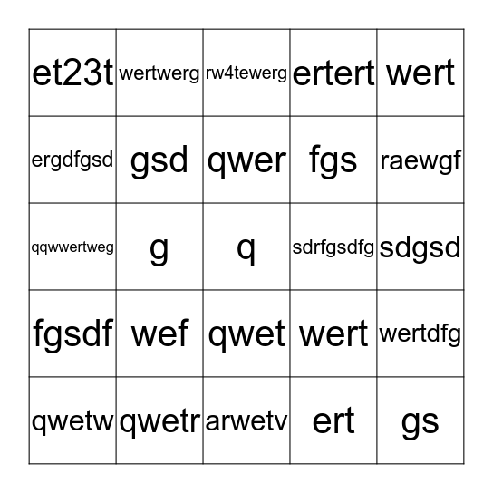 National Charity League Bingo Card