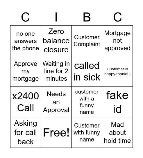 Bank Mail Bingo - Account Closing Bingo Card