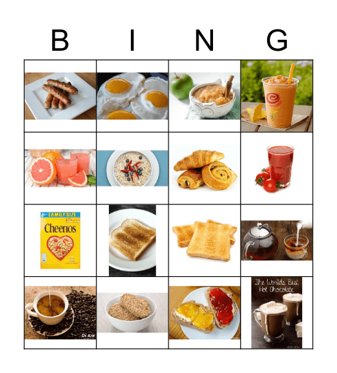 Vocab 8C-FR4A-Breakfast Foods Bingo Card