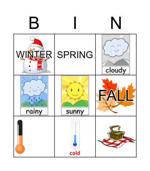 Seasons Bingo Card