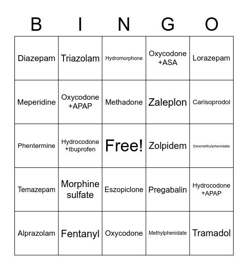 Generic Names ( Hector Garcia Jr.) Bingo Card