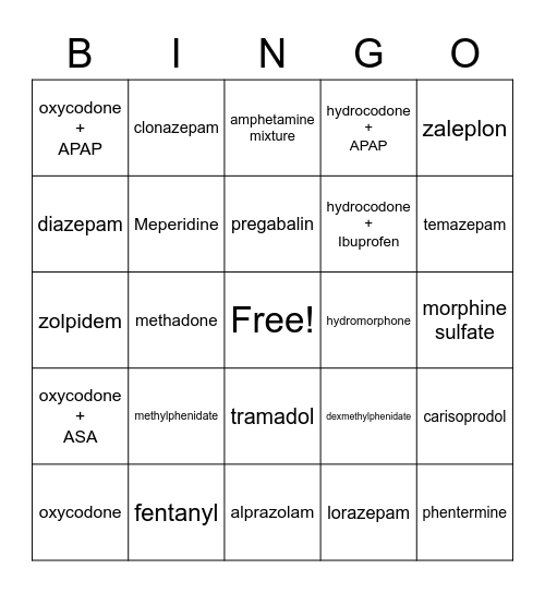 Amy Castro Bingo Card