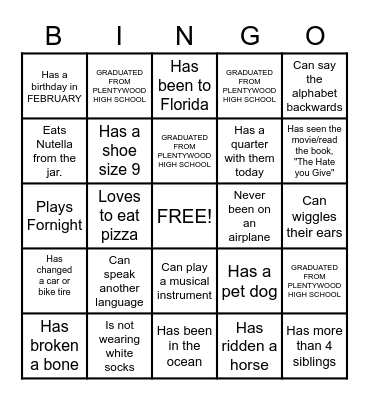 HUMAN BINGO Card