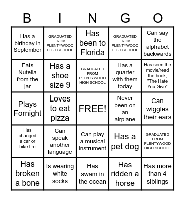 HUMAN BINGO Card