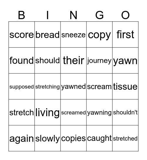 Single Word 1  (b) Bingo Card
