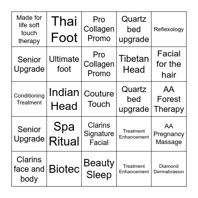 Champneys Wellness Bingo Card