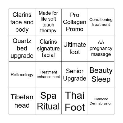 Champneys Wellness Bingo Card