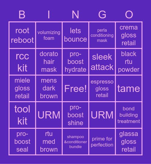 Madison Reed Bingo Card