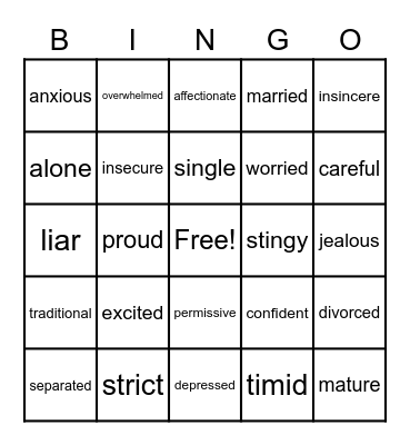 Español 3 - vocabulario Bingo Card