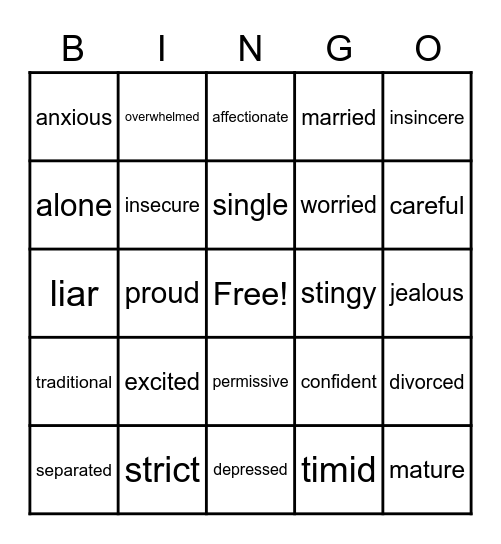 Español 3 - vocabulario Bingo Card