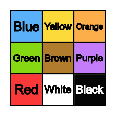 Color Song Bingo Card