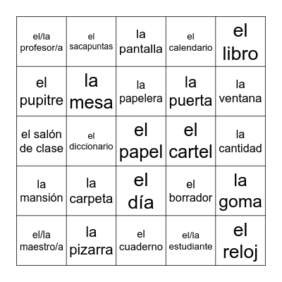 Ch 2 Vocab Bingo Card