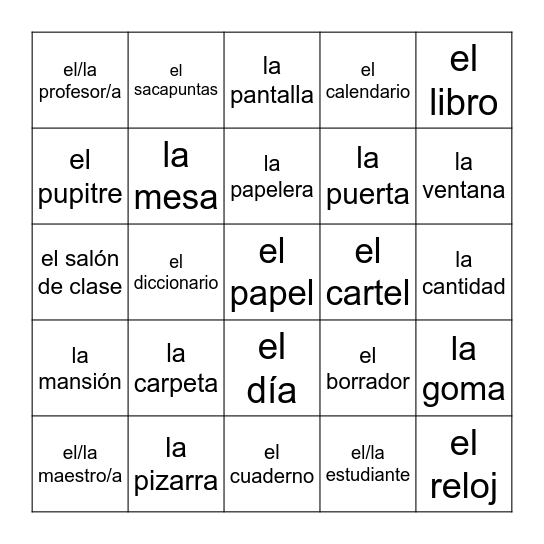 Ch 2 Vocab Bingo Card