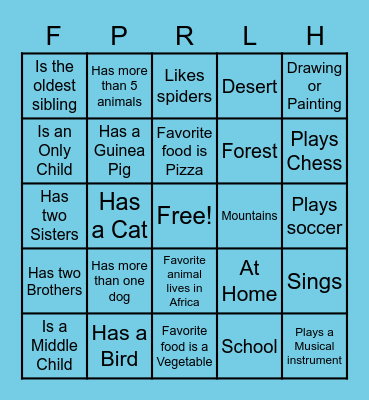 Get To Know You Bingo Card