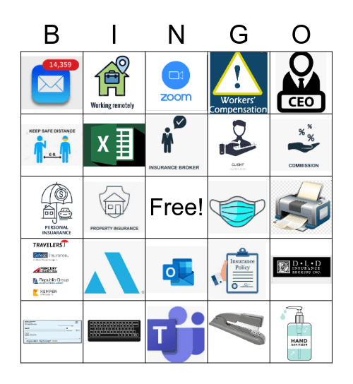 Commercial Insurance Bingo Card