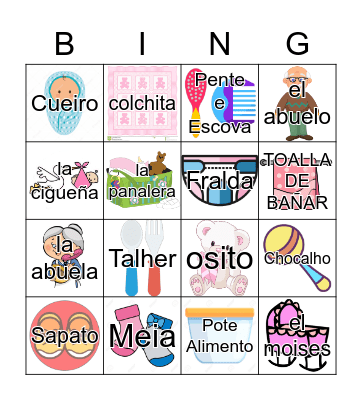 BABY SHOWER LOTERIA Bingo Card