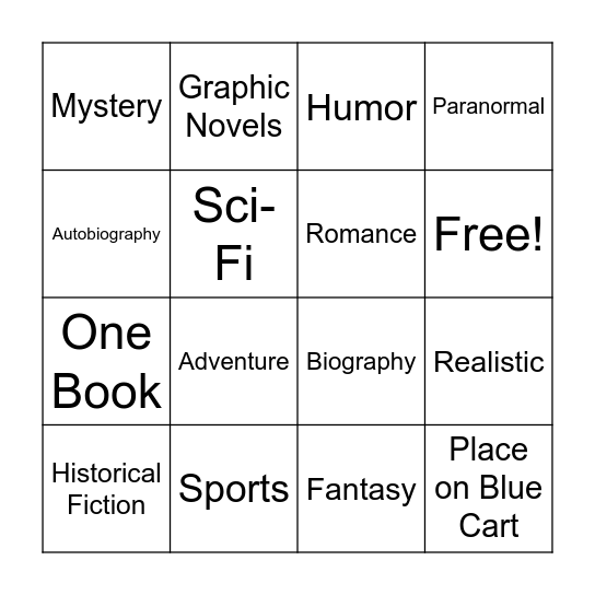 Genre Bingo Card