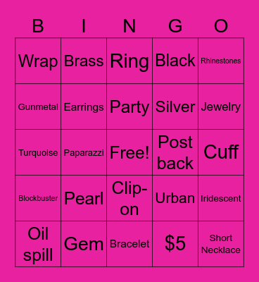 Paparazzi BINGO Card