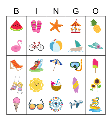 Summer Bingo Card